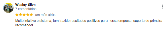 Comentário feito em avaliação no google !