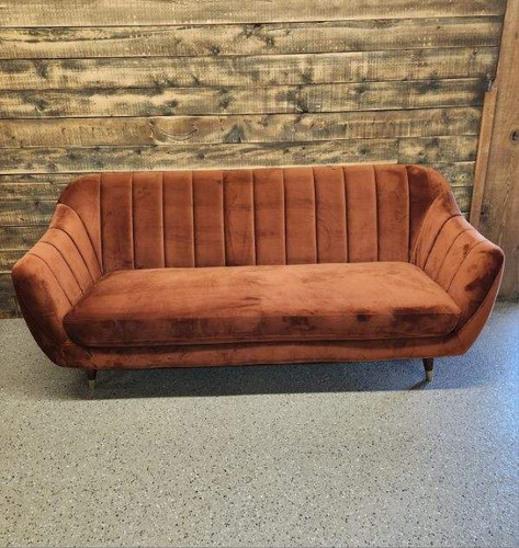 Velvet Flared Rust Sofa | Empress Tents