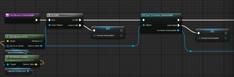 Find the nearest interactable from the array of objects that are in range.