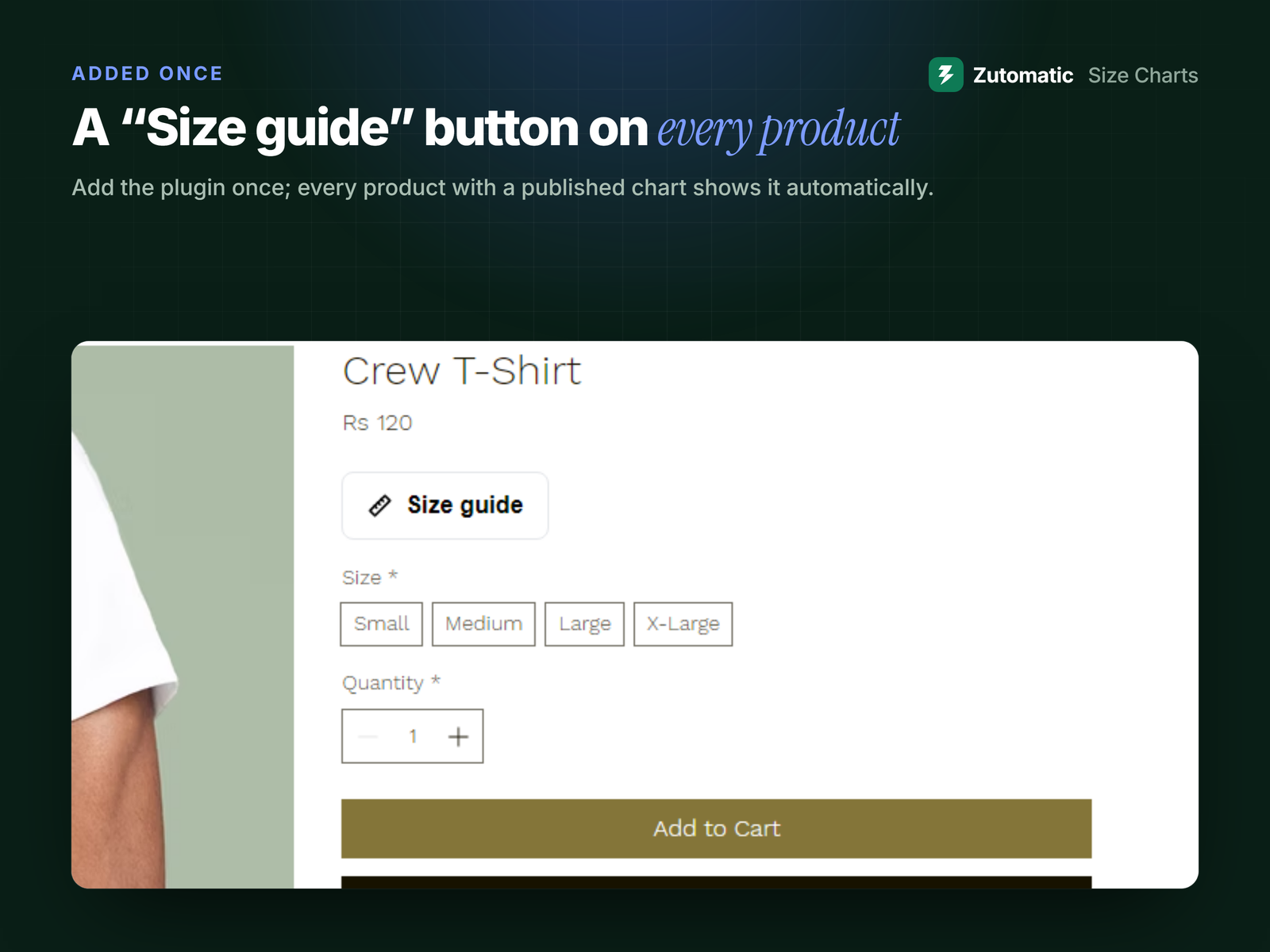 AI Size Chart & Size Guide dashboard view — Apps for Stores app on the Wix App Market