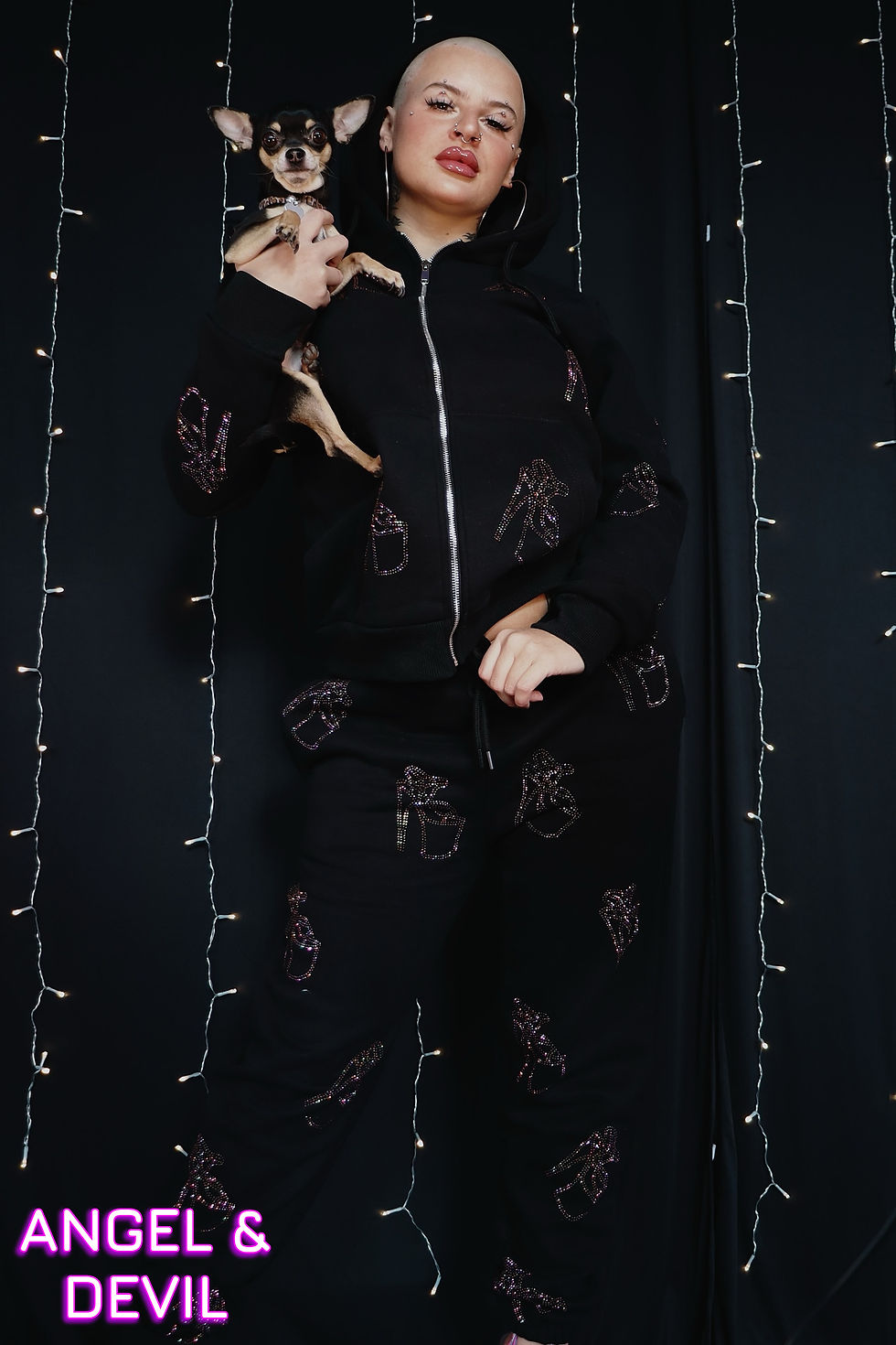Thumbnail: Rhinestone Platform Tracksuit Set