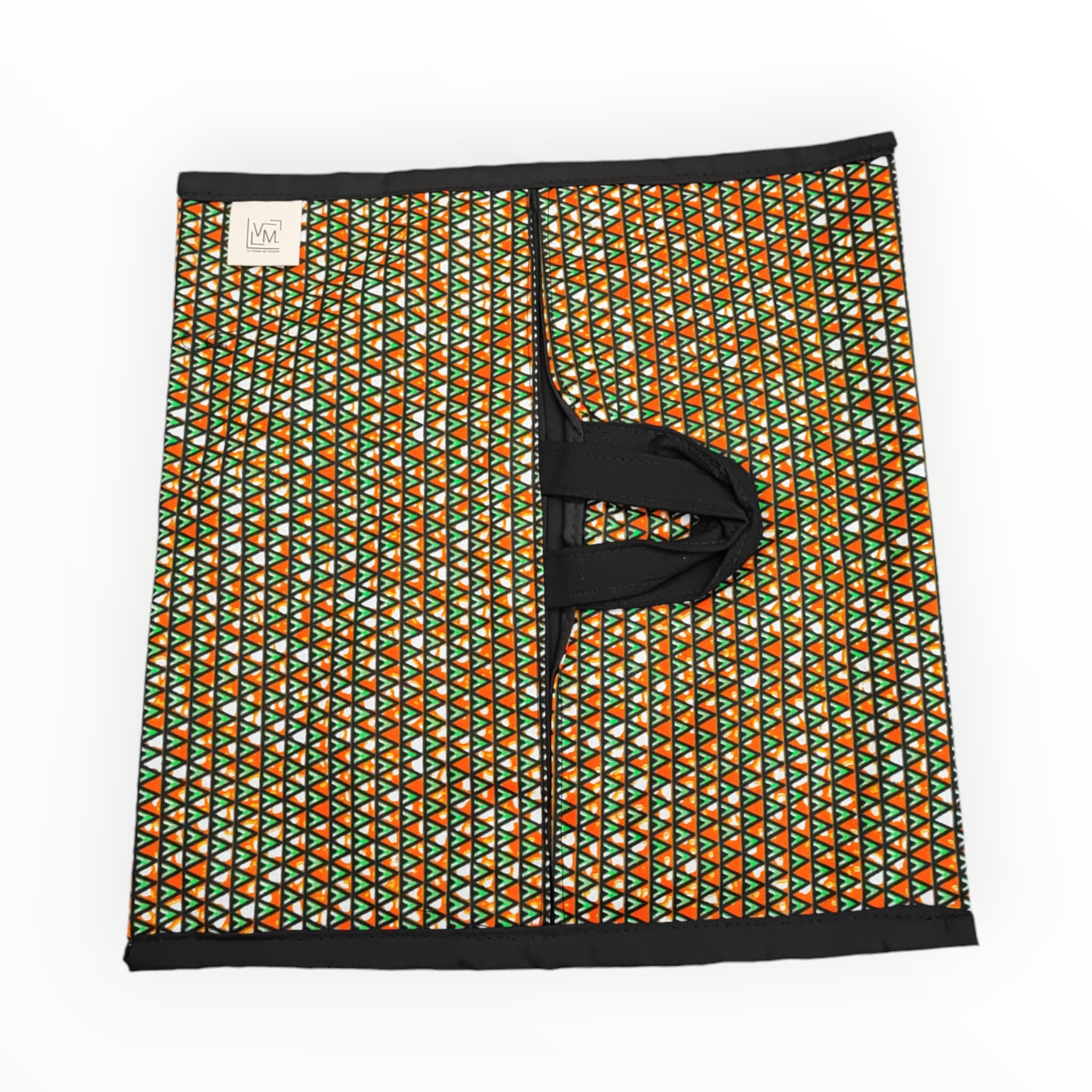 Sac à tarte en tissu WAX 0 déchets orange et vert