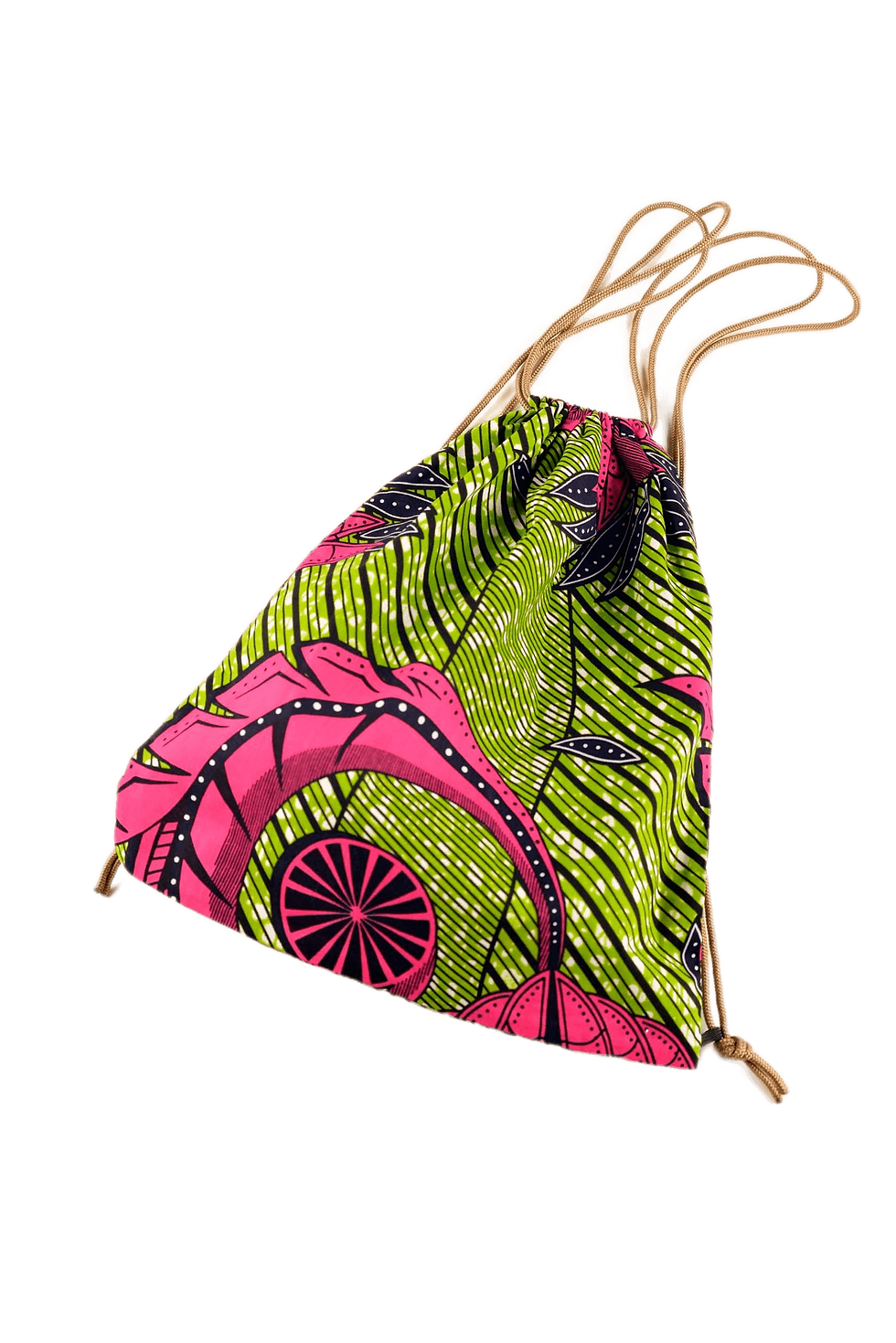 Miniature : Sac à dos en WAX avec cordon coulissant vert et rose