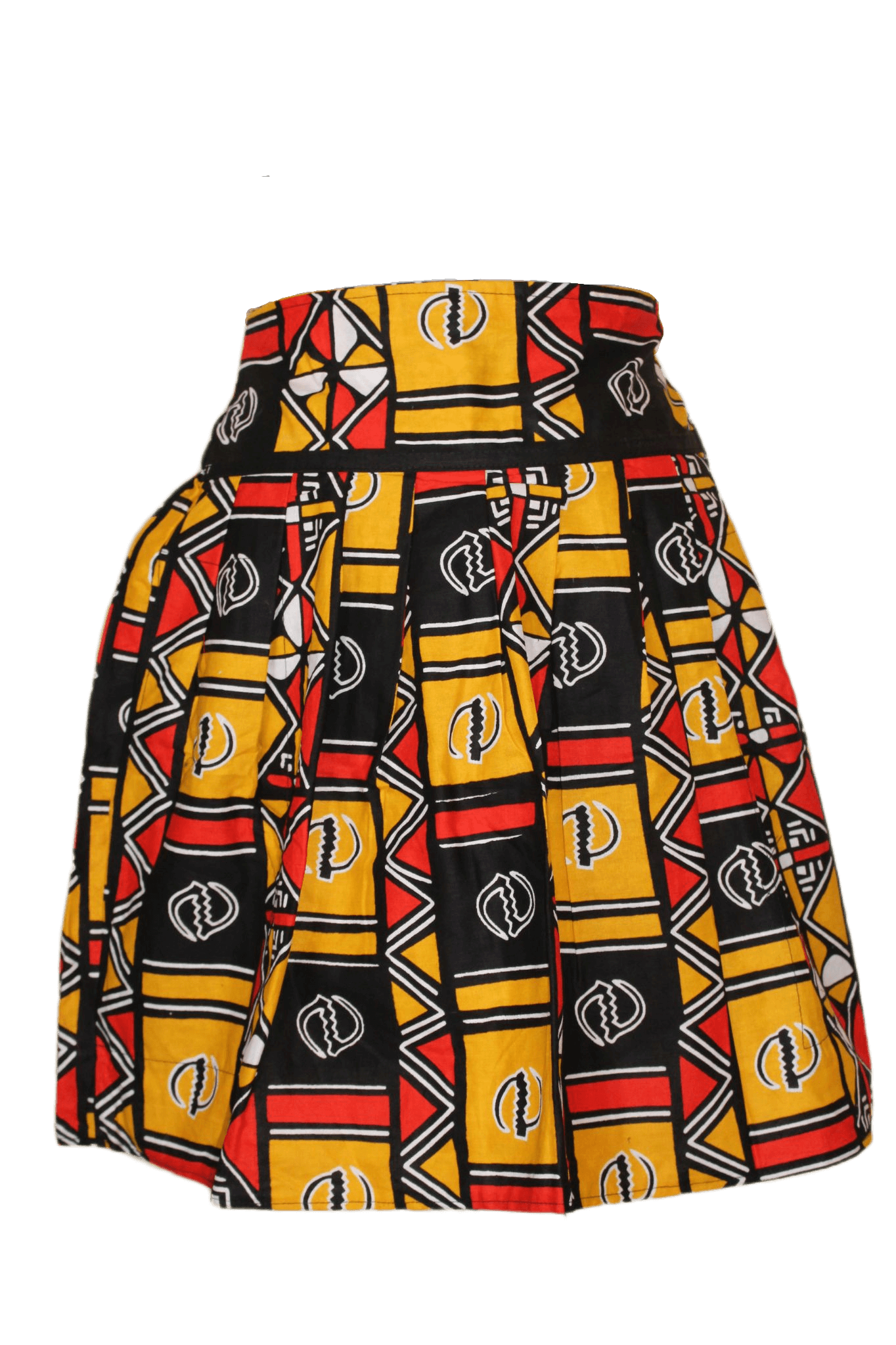 Jupe courte WAX "Bogolan" n°20 (M)