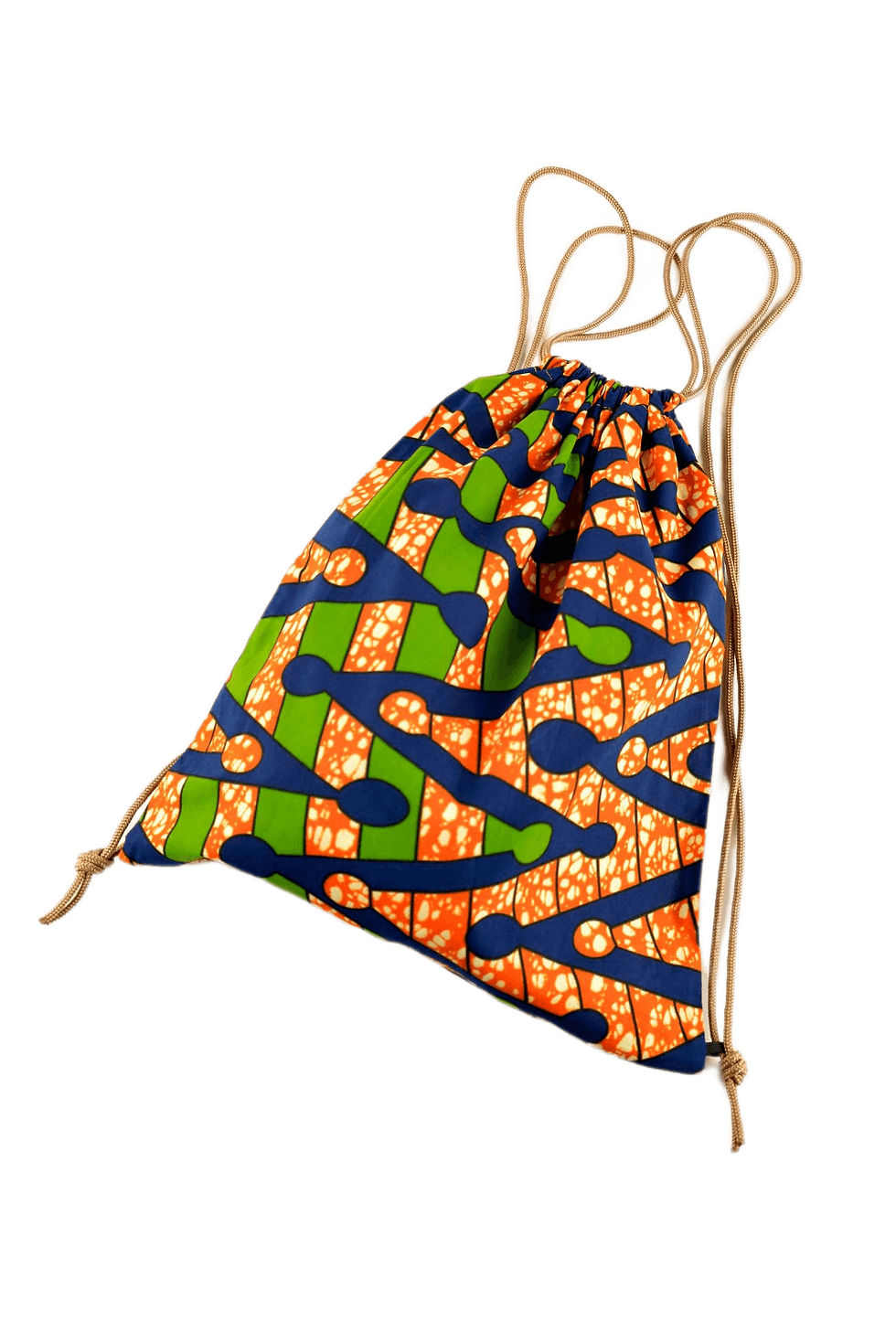 Miniature : Sac à dos en tissu WAX avec fermeture en cordon coulissant