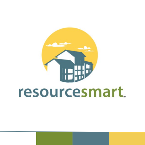 ResourceSmart logo with green and yellow tones and stylized buildings.