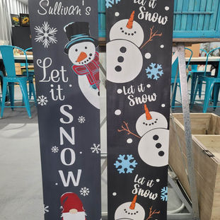 Let it snow Christmas snowmen signs