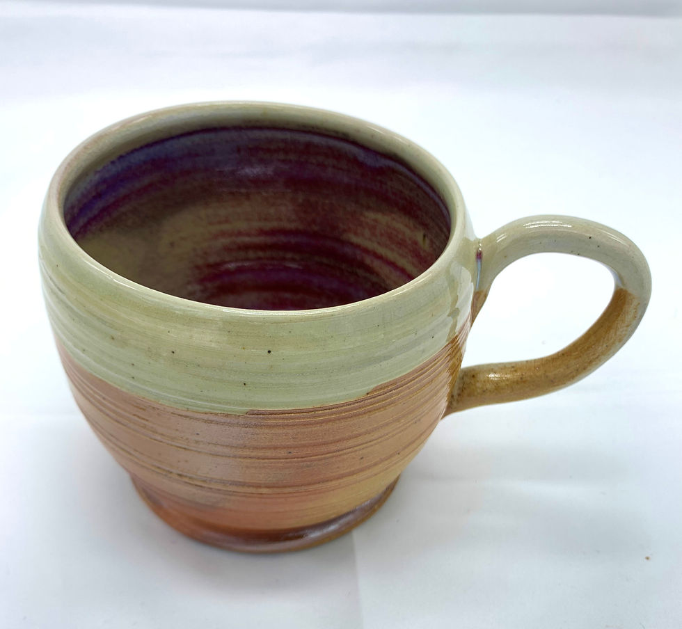 White & Red inside Wood fired 22oz Mug