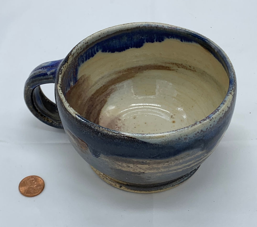 Thumbnail: Blue drips on agate clay Wood fired 20oz Mug