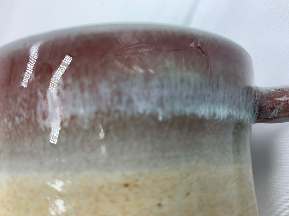 Thumbnail: Maroon & teal Wood fired 16oz Mug