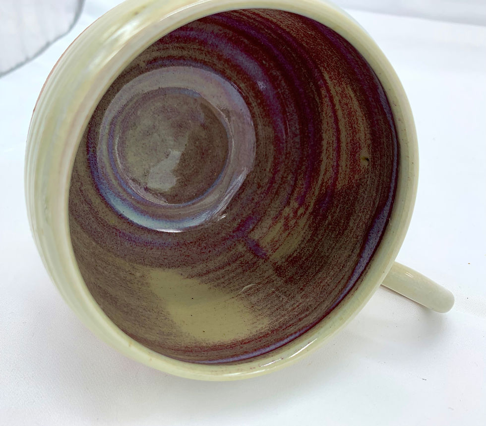 Thumbnail: White & Red inside Wood fired 22oz Mug