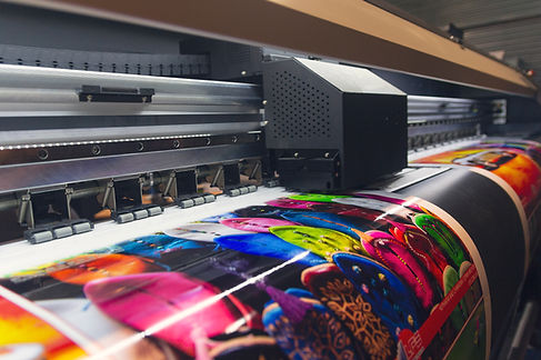 Large format printer printing a poster