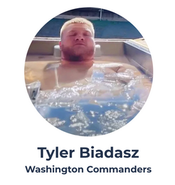 Tyler Biadsz submerged up to his neck in his Morozko ice bath