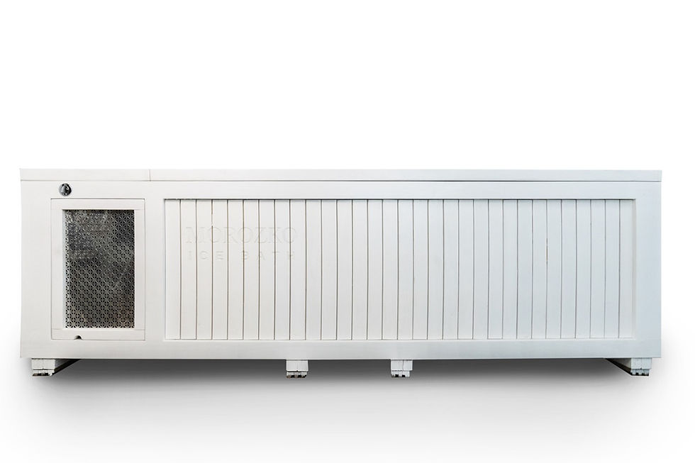 Thumbnail: All white wooden cladding on Morozko Outdoor Ice Bath