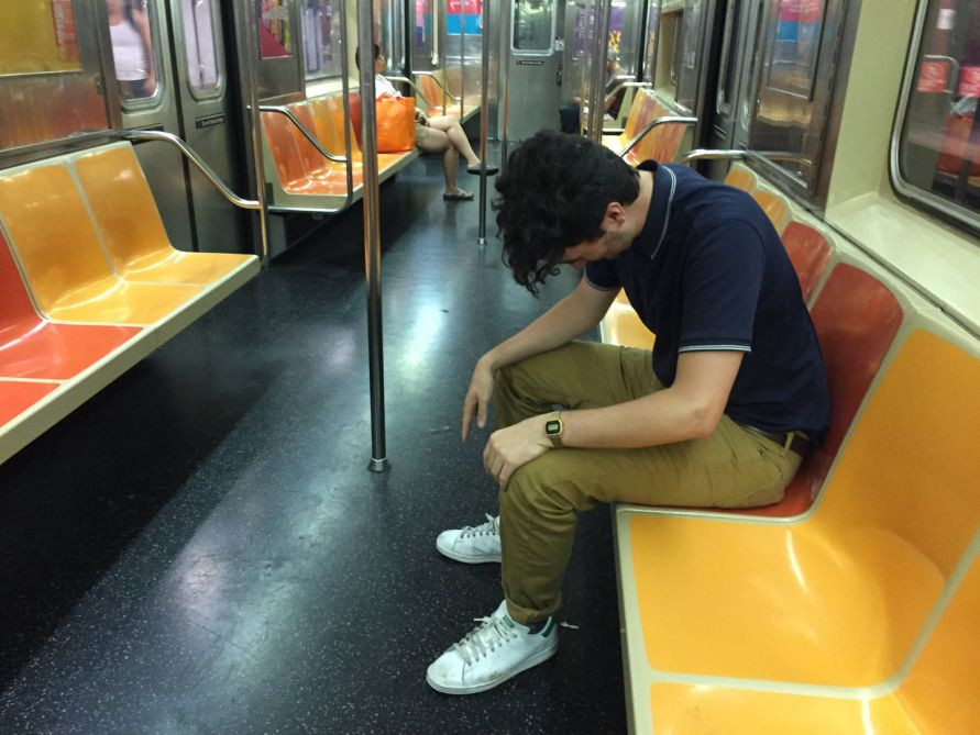 man drunk or impaired on nyc subway train