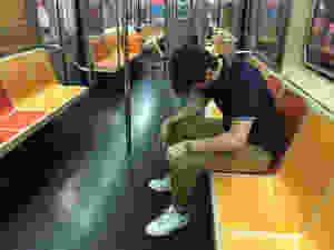 man drunk or impaired on nyc subway train