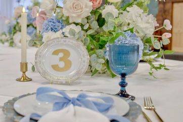 Blue Ribbed Goblet