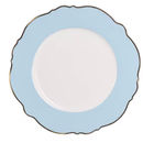 Light blue edge & white center with gold rin