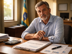 Servidor público analisando documentos de aposentadoria especial com foco em integralidade e paridade, avaliando cálculo de proventos em escritório institucional.