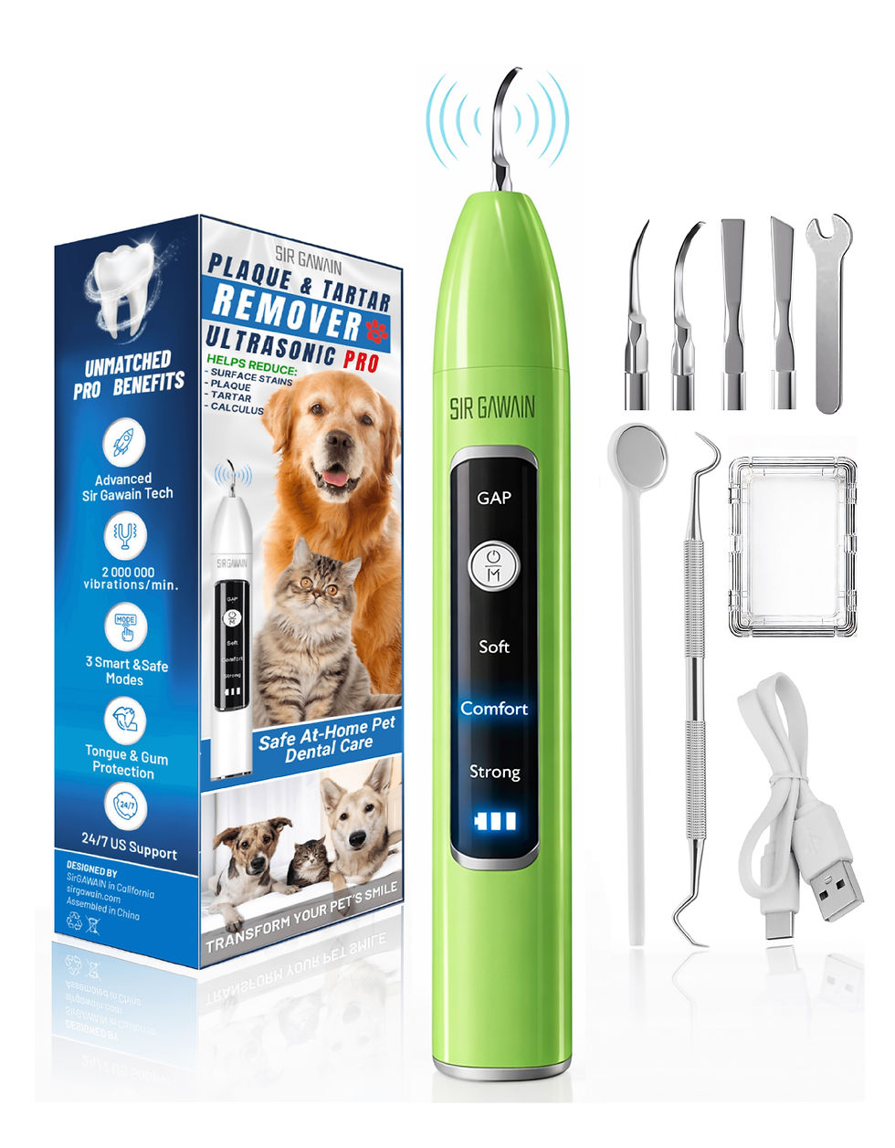 Thumbnail: SIRGAWAIN Pet Dental Cleaner — Plaque, Tartar & Stains Remover (Green)