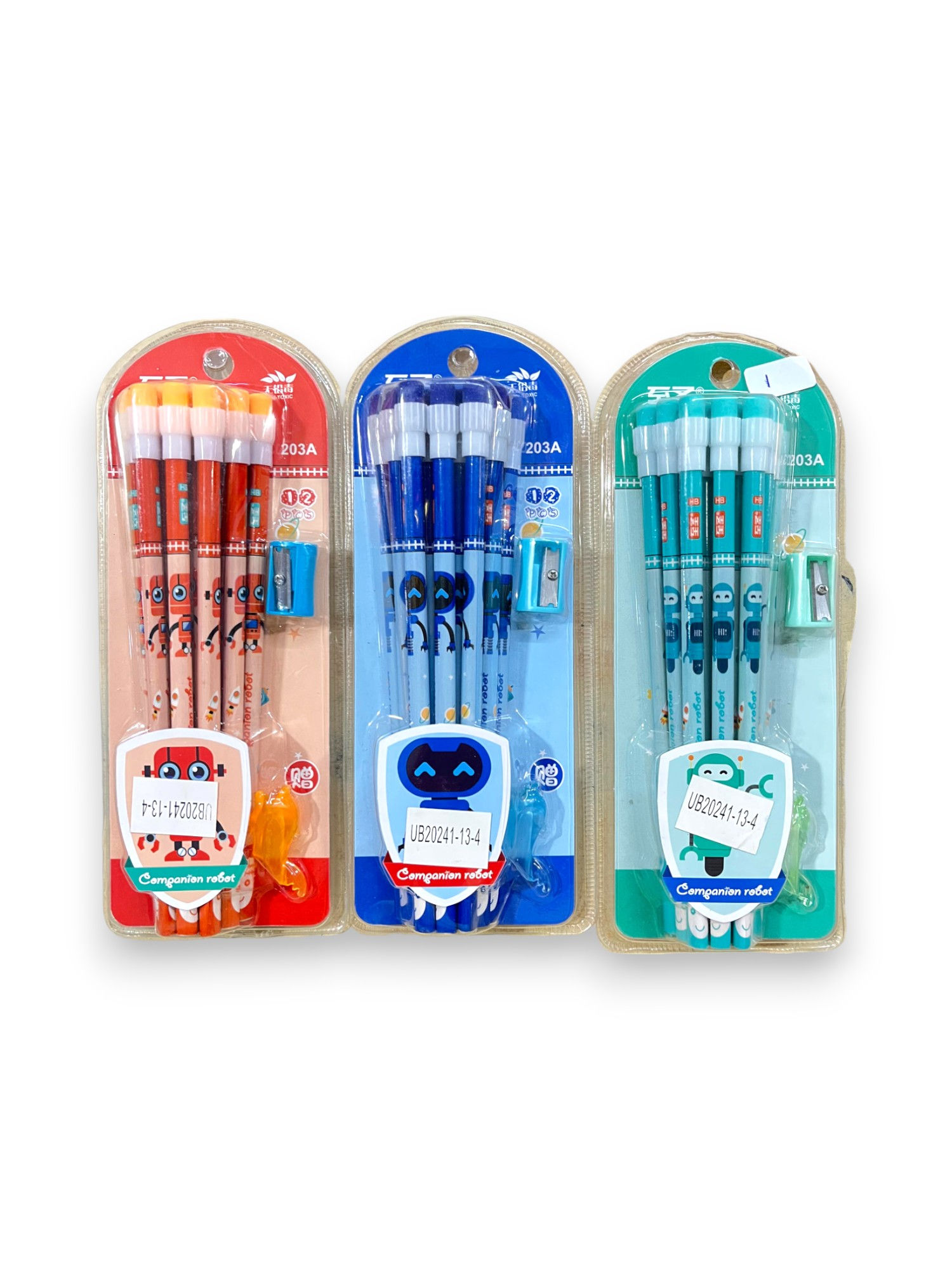 Fancy Pencil Kit 12 2B Pencil + Sharpner + Pencil Grip 41134
