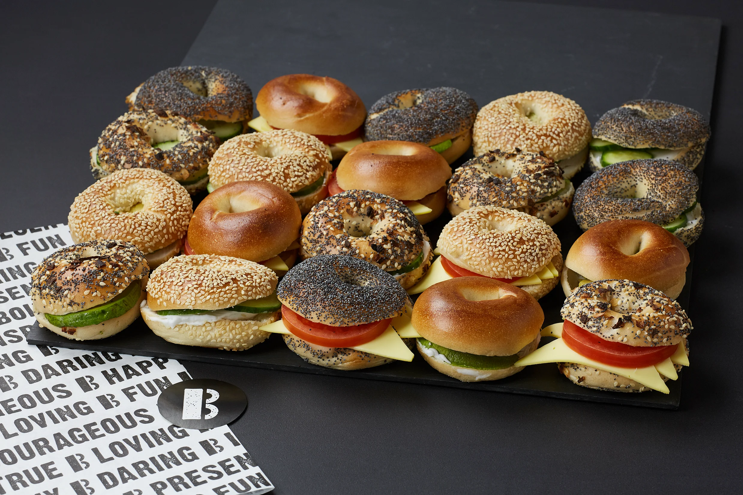 Vegan Cheese Mini Bagel Platter .webp