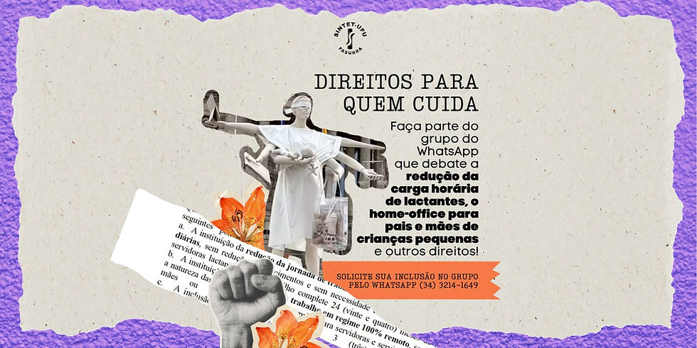 SINTET-UFU convida para debate sobre direitos de gestantes, lactantes e de pais e mães de crianças pequenas