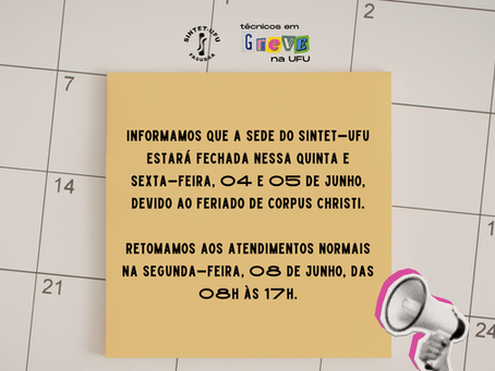 Aviso de fechamento de sede: Corpus Christi