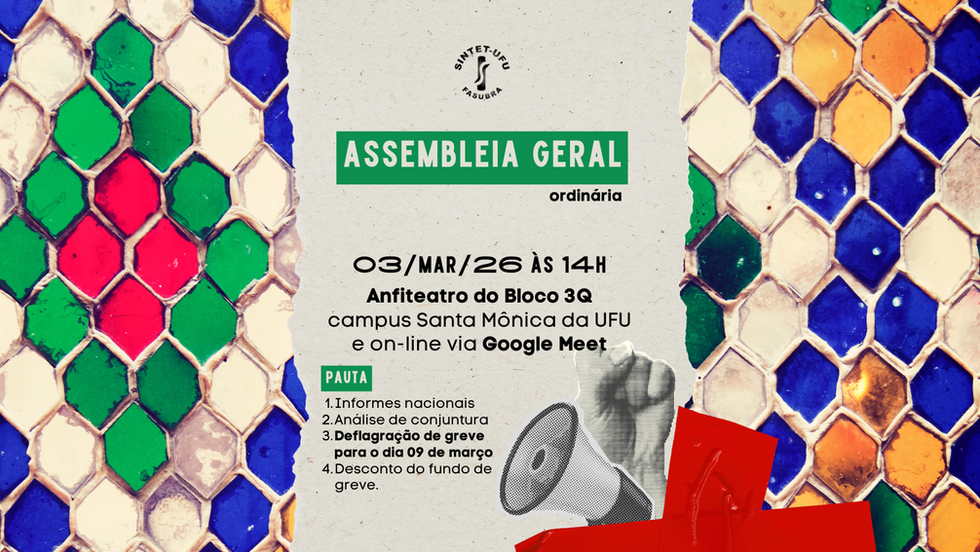 Assembleia Geral desta terça, 03 de março, terá transmissão pelo Google Meet