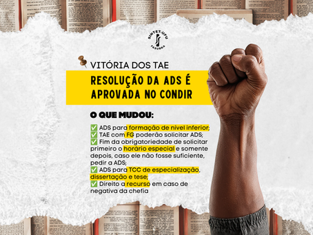 🚩 MOBILIZAÇÃO DOS TAE VENCE NO CONDIR: resolução da ADS aprovada!