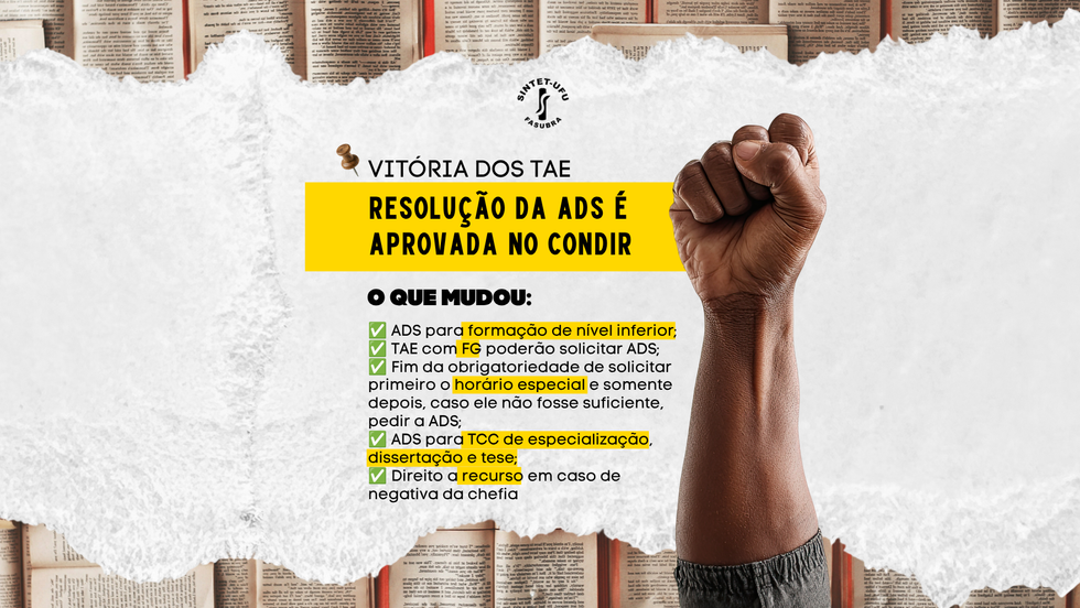 🚩 MOBILIZAÇÃO DOS TAE VENCE NO CONDIR: resolução da ADS aprovada!