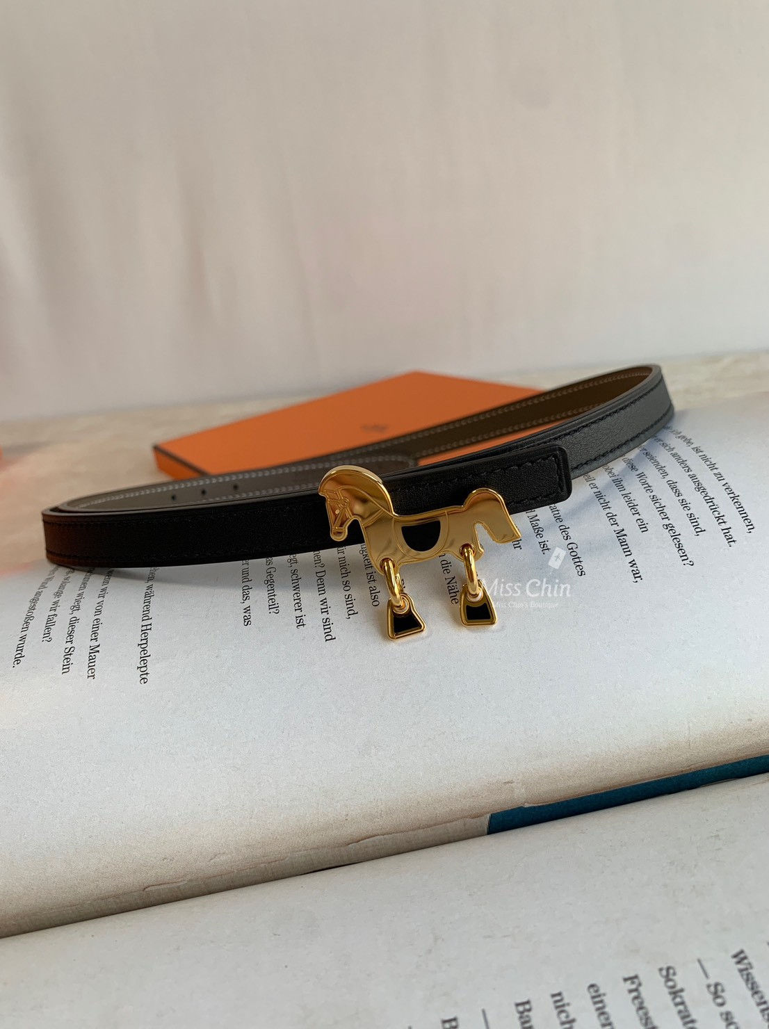 HERMES tornade小馬雙面皮帶 -13mm