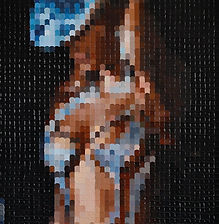 Beyoncé, pixel art, original art, art for sale, impasto, pixel, iconic, painting,