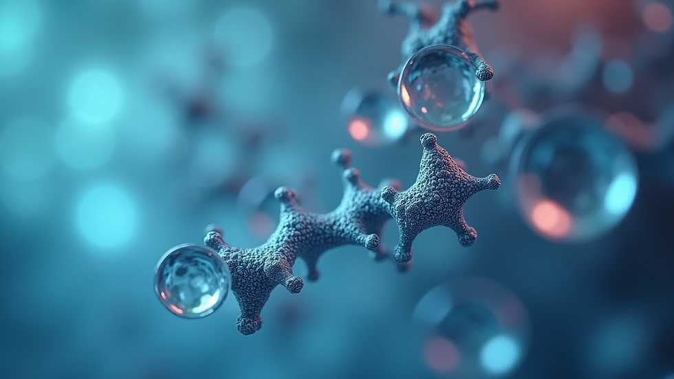 Close-up view of hormone molecules in a laboratory setting