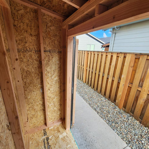 inside a lean-to shed