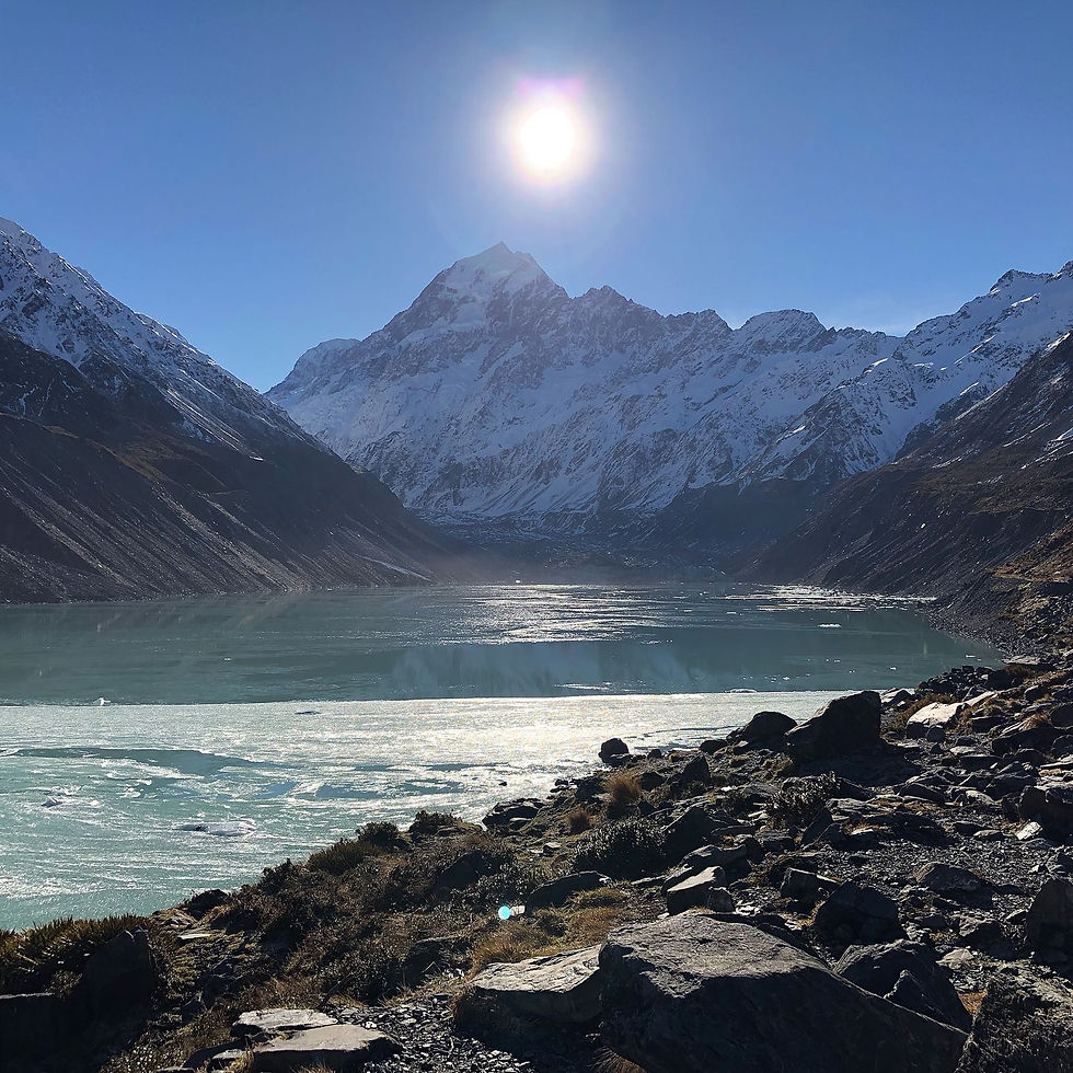 Mount Cook behind Hooker Lake