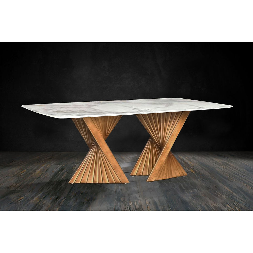 Thumbnail: COQUINA Marble Dining Set (6ft/7ft)