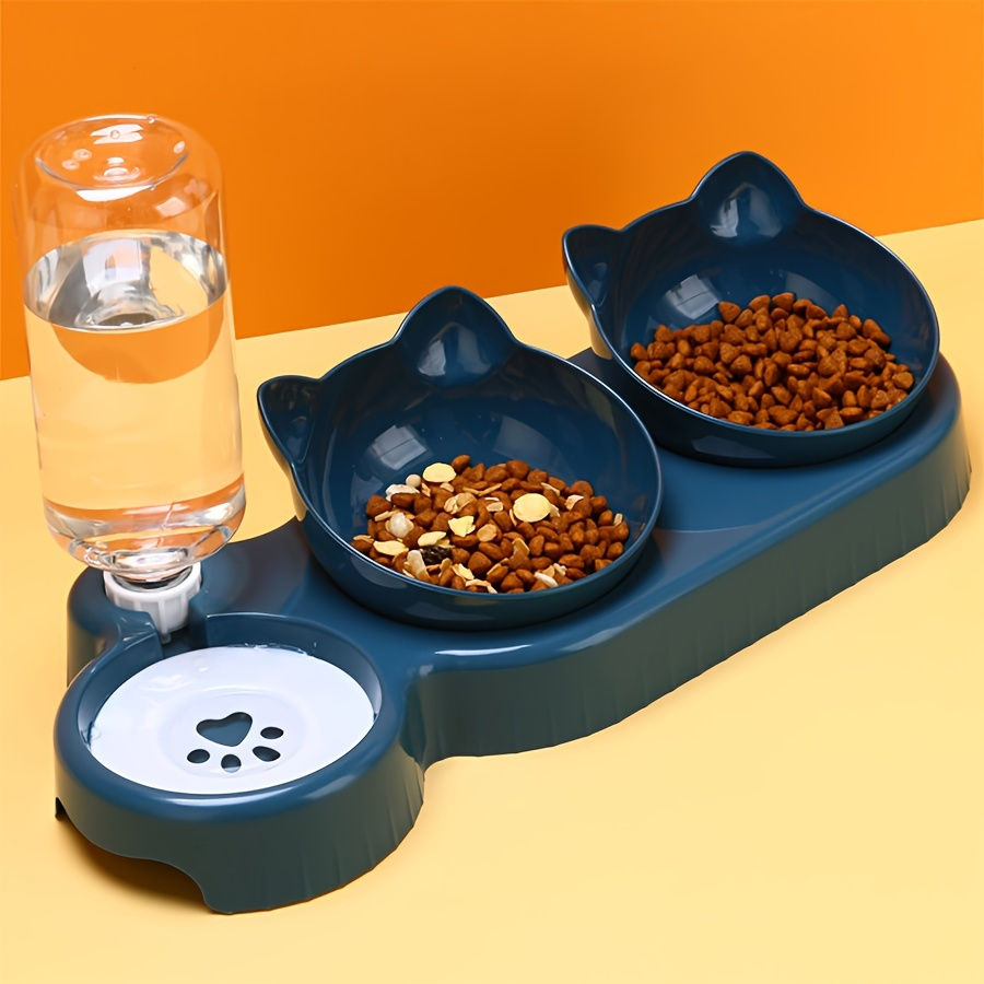 Comedero para gatos con dispensador de agua 3 en 1