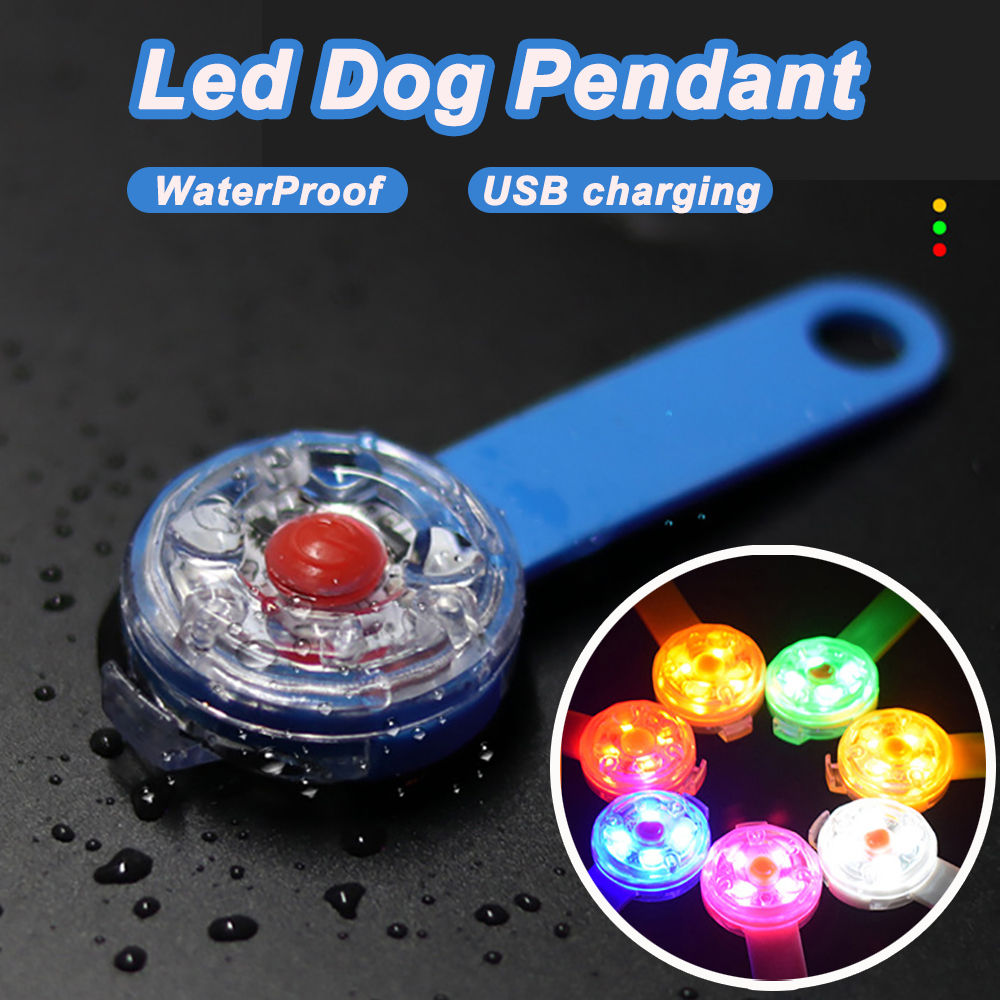 Collar LED de silicona impermeable para perros – visibilidad 360°