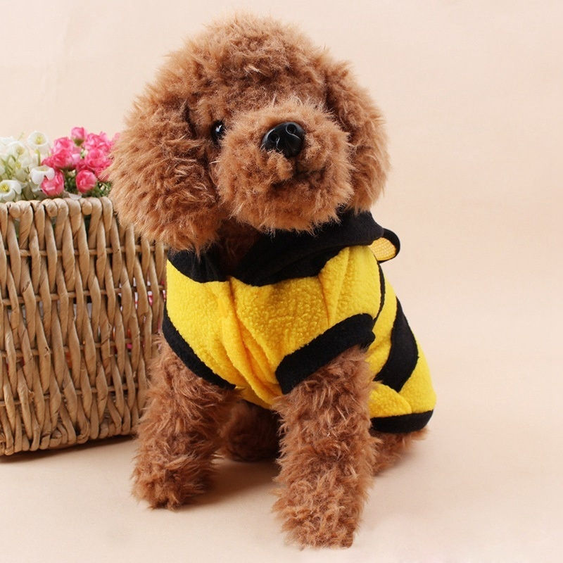 Disfraz elegante de ropa de forro polar para perros y gatos con forma de abeja