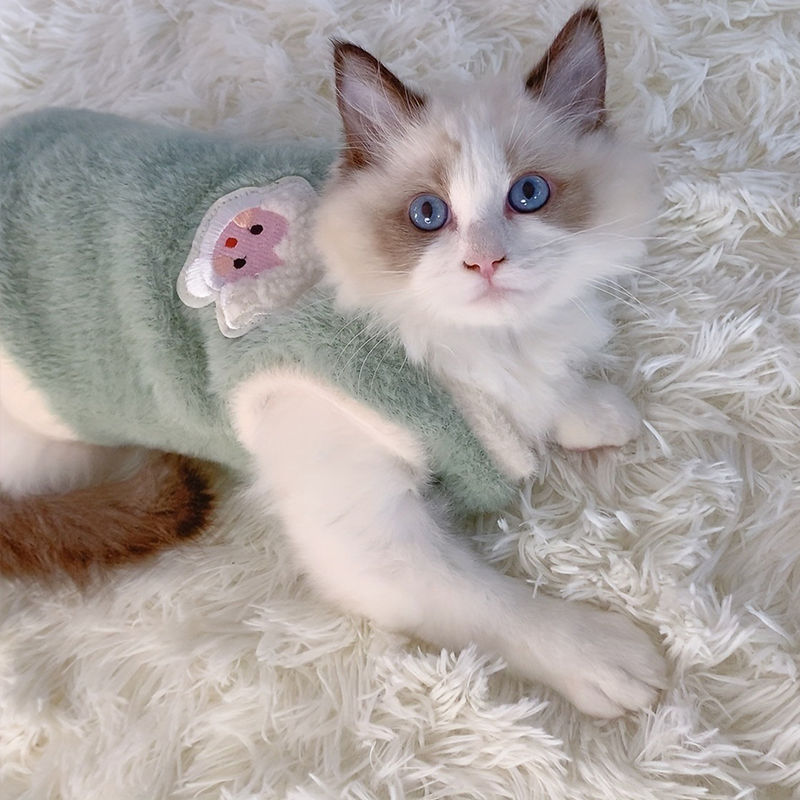 Miniatura: Chaleco suave para gatos y perros (ropa cálida y cómoda)
