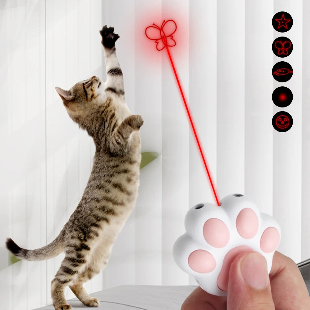 Juguete láser para gatos con 5 patrones ajustables