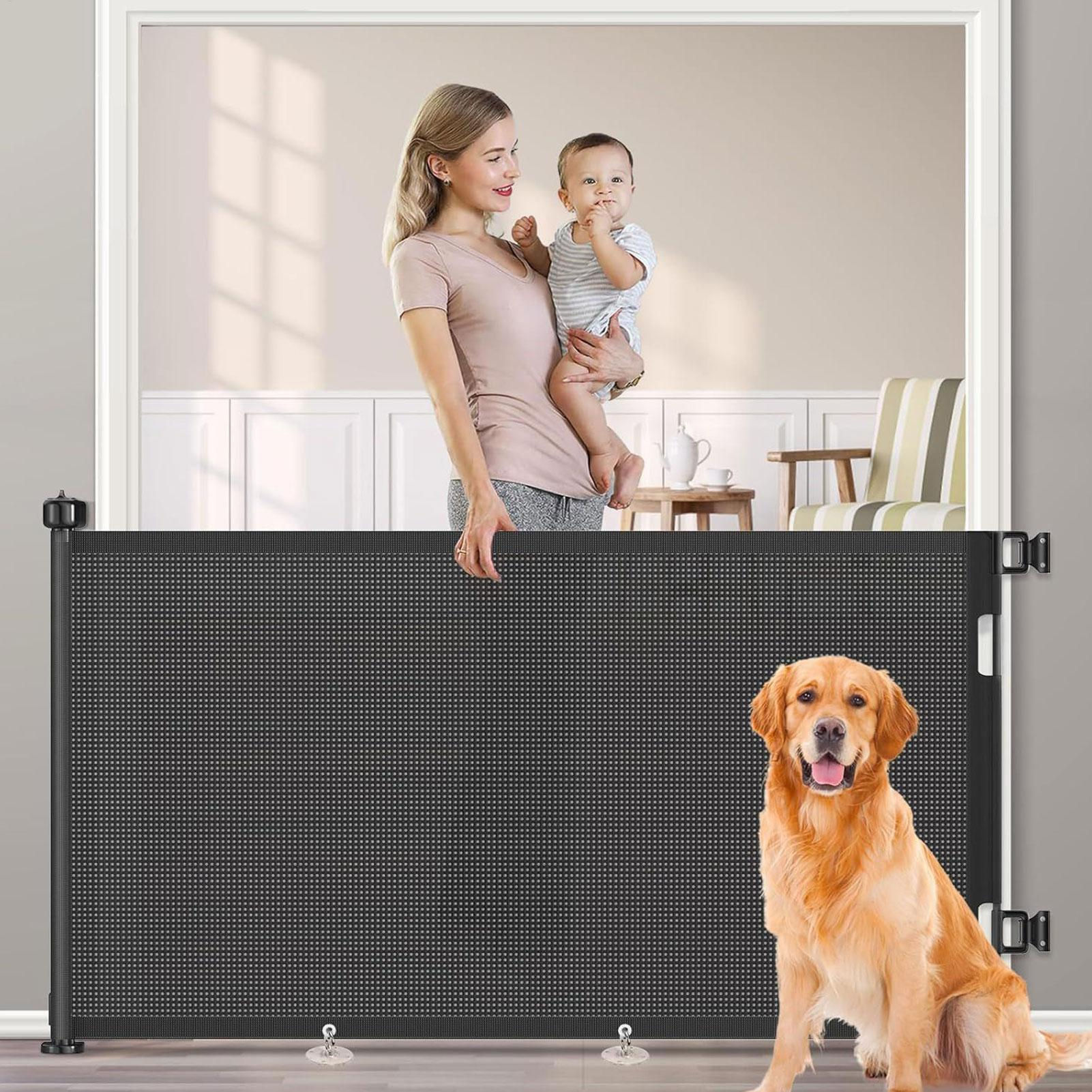 Barrera retráctil de seguridad para perros