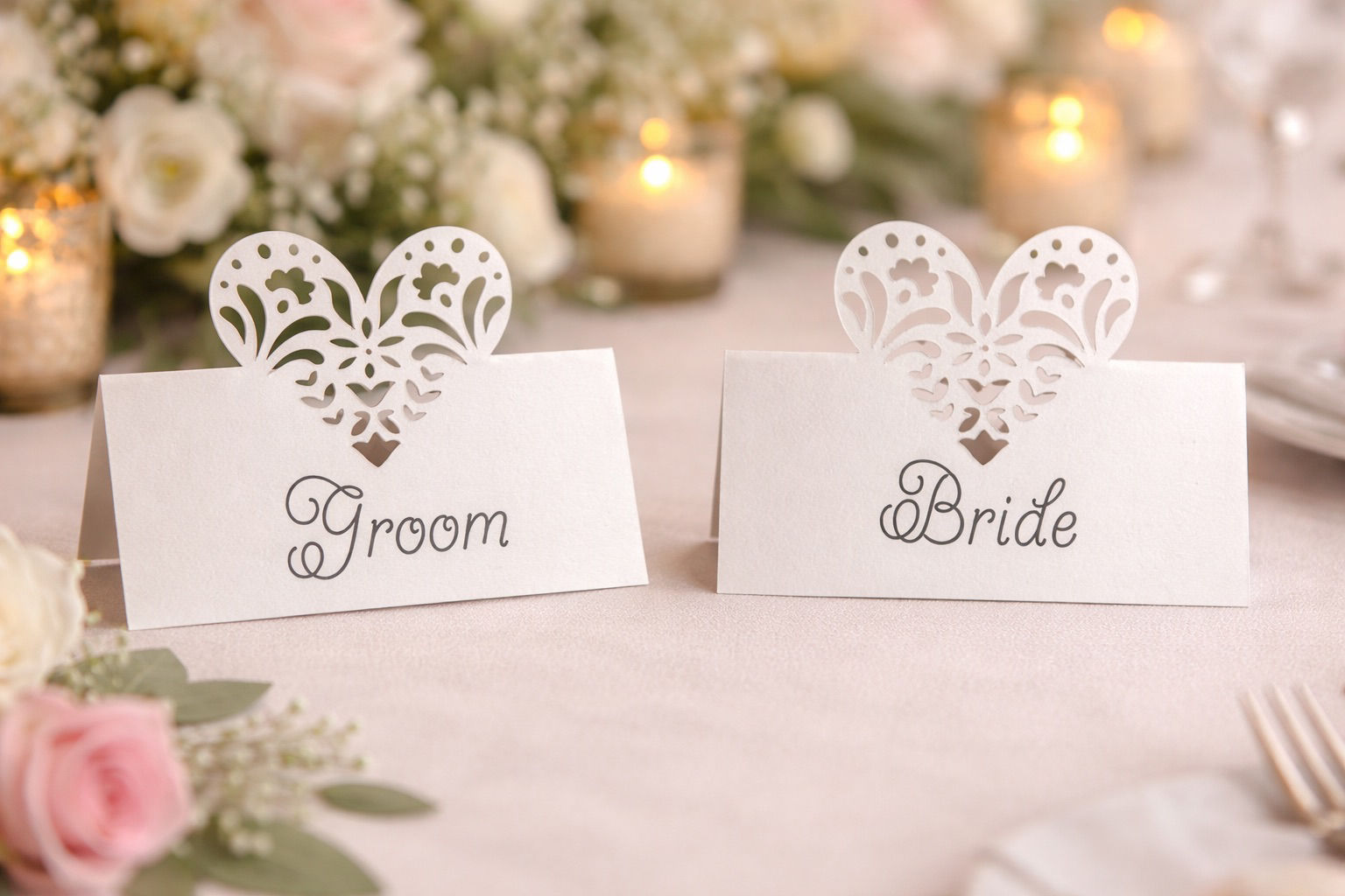 Heart Cut-Out Wedding Place Names