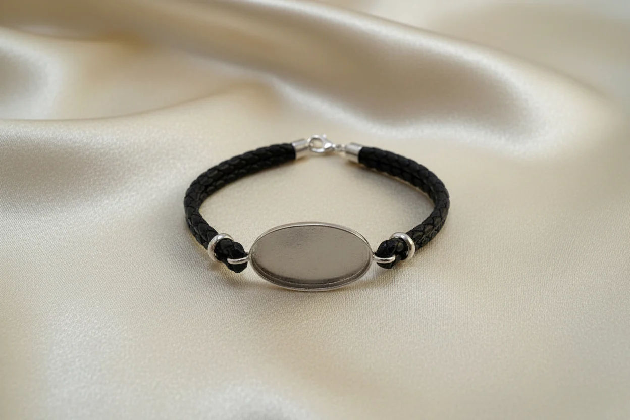 Oval Leather Bracelet