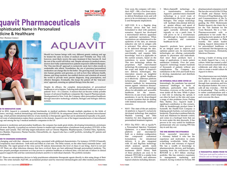 Aquavit Named 30 Most Innovative Companies to Watch by Business Connect Magazine