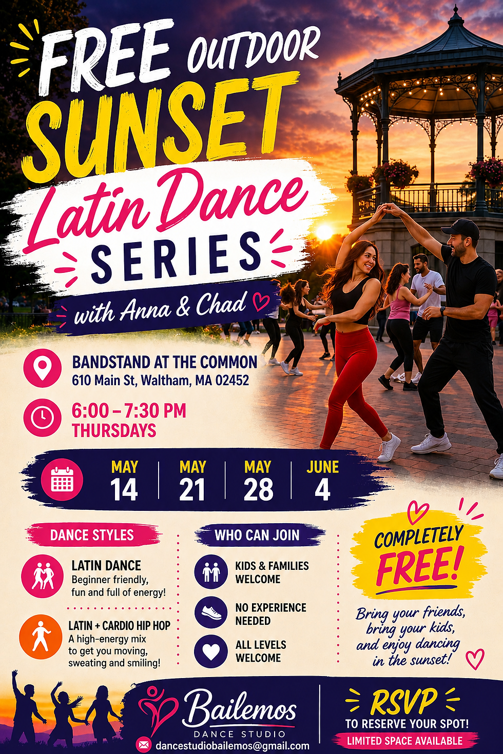 Free outdoor Sunset Latin Dance Series