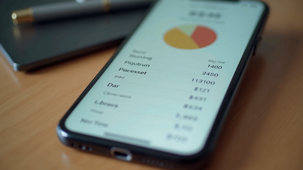 Close-up view of a smartphone displaying a budgeting app interface