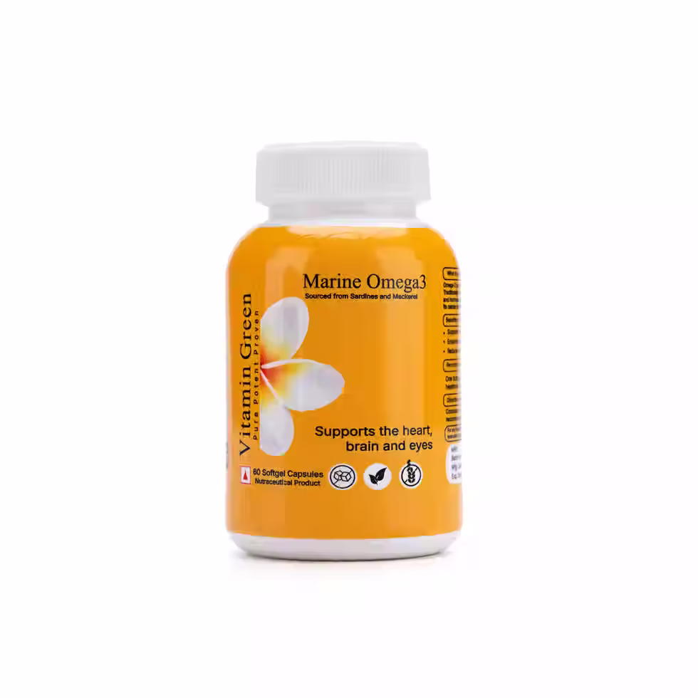 Marine Omega-3 supplement from Vitamin Green supports heart brain and eye health