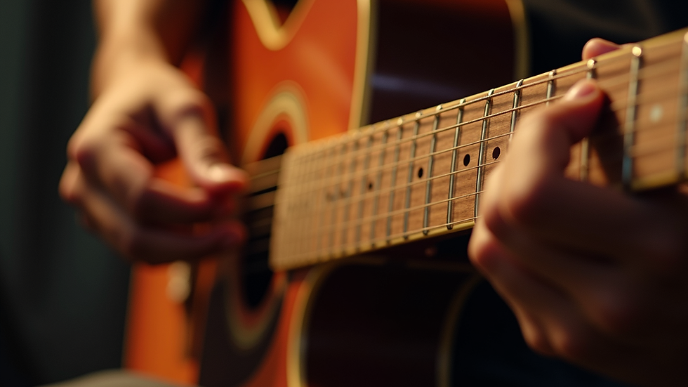 Close-up view of a hand tuning a guitar at a reggae jam session